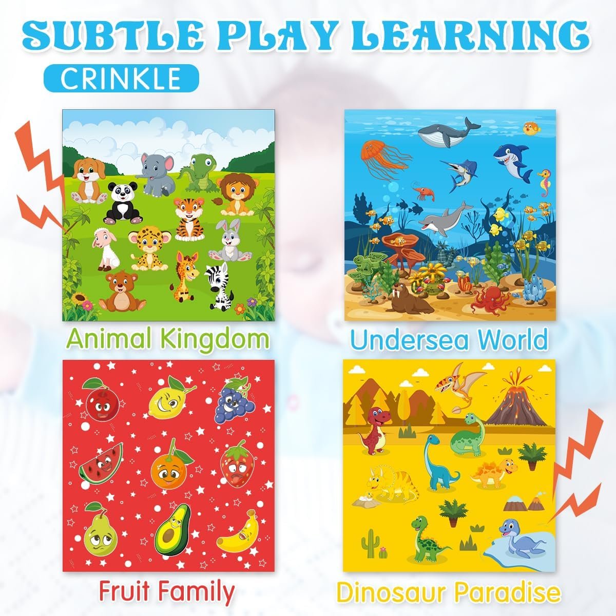 Baby Toys 6 to 12 Months - Baby Tissue Box Toys Montessori Toys for Babies 6-12 Months Soft Crinkle Infant Sensory Toys for 1 Year Old Early Learning Toys Baby Boys Girls Gifts - Image 2