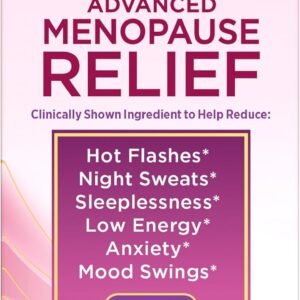 Nature’s Bounty Optimal Solutions Advanced Menopause Relief Supplements for Women with Hot Flash and Night Sweats, No added Hormones, Drug-Free, 30 Tablets, 30 Total Servings