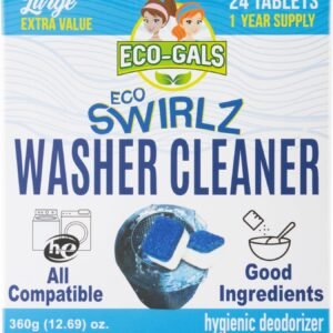 ECO-GALS Washing Machine Cleaner and Deodorizer | Front & Top Load Washers, H.E. Compatible, Removes Pet Hair & Debris, Cleans Drum, Pipes & Filter