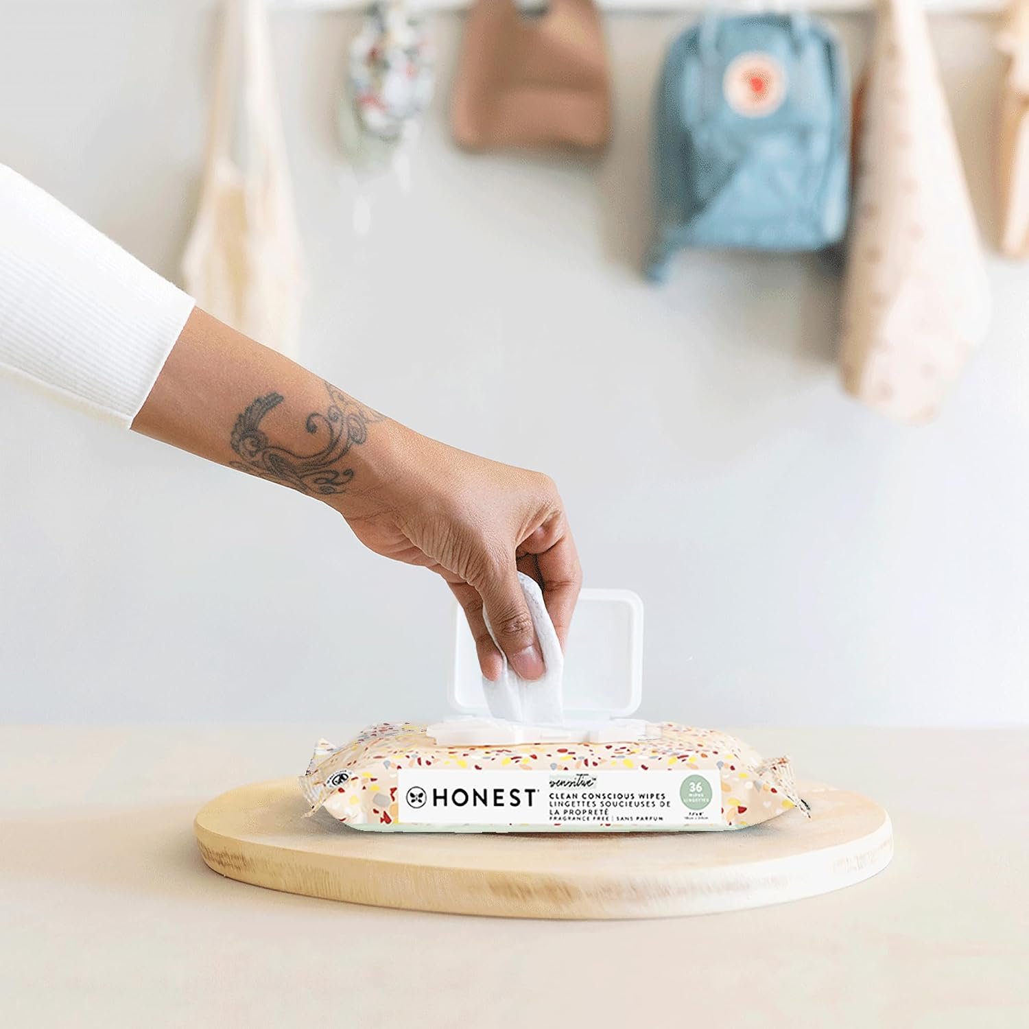 The Honest Company Hypoallergenic Multi-Use Baby Wipes for Sensitive Baby Skin, Terrazzo, 36 Count - Image 2