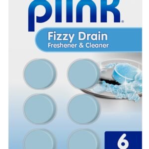 Plink Fizzy Drain Freshener and Cleaner, Prevents Clogs and Removes Odors in Household Sinks, Lemon Scent, 6-Pack