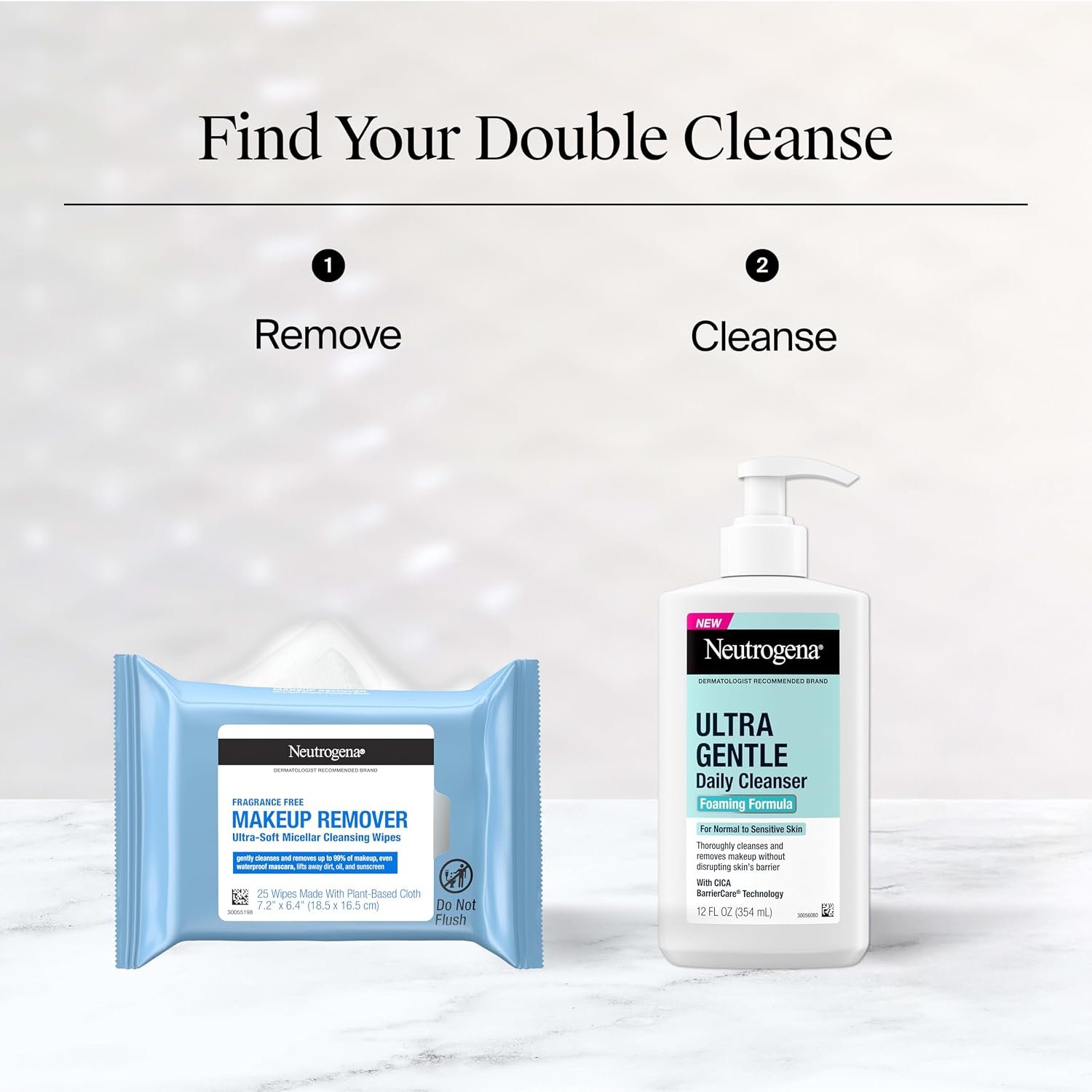 Neutrogena Makeup Remover Micellar Wipes for Face Daily Gently Removes Oil Dirt and Waterproof Makeup in a Simple Fully Plant-Based Cloth, 2 pack of 25 ct - Image 6