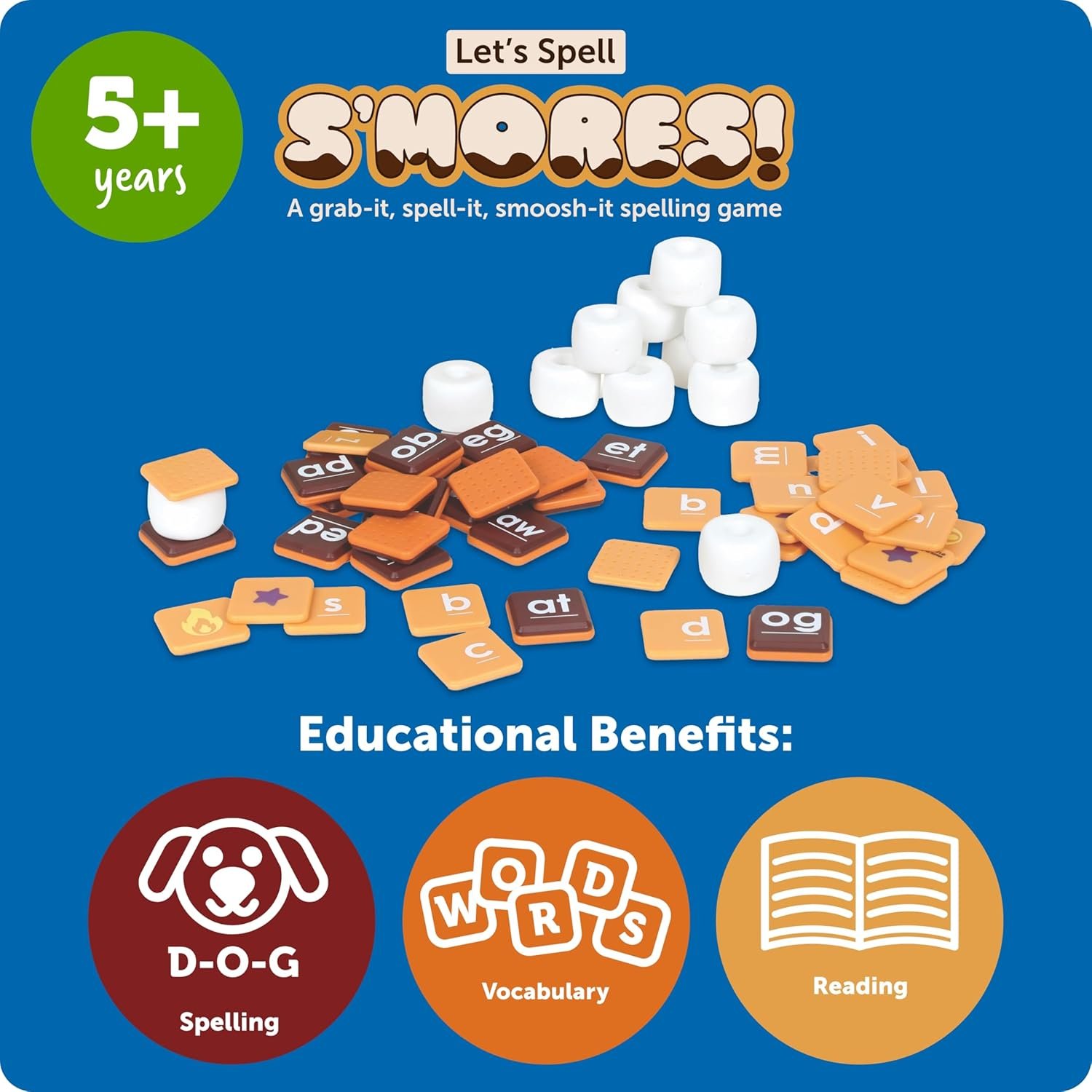 Learning Resources Let's Spell S'mores - Montessori Toys, Kindergarten Learning Activities, Phonemic Awareness Flash Cards, Dyslexia Tools for Kids, Speech Therapy Materials, Learn to Read - Image 5