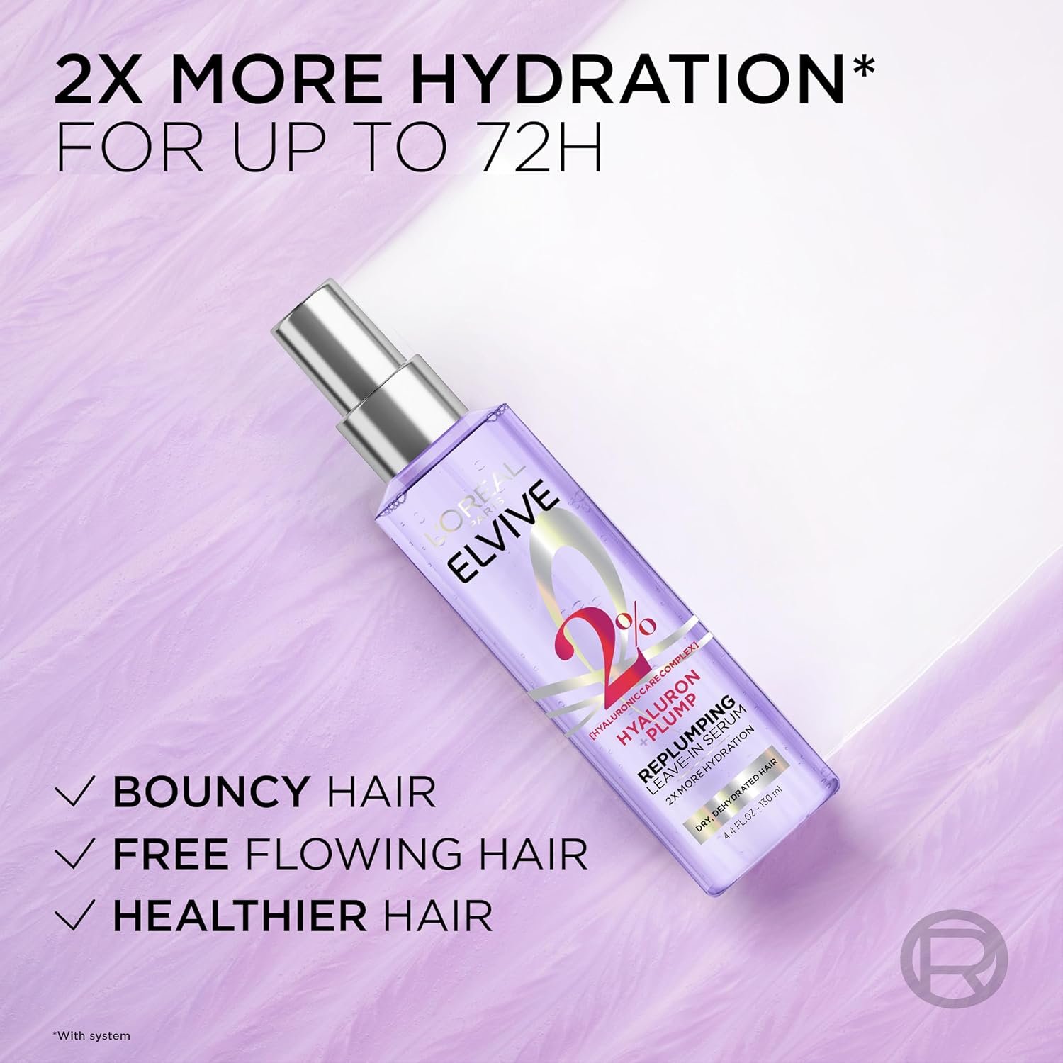 L'Oreal Paris Elvive Hyaluron Plump Moisture Plump Hair Serum for Dehydrated, Dry Hair with Hyaluronic Acid Care Complex, Paraben-Free, 4.4 Fl Oz - Image 5