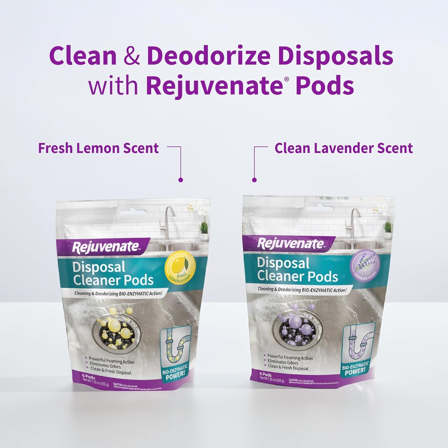 Rejuvenate Disposal Cleaner, 6 Pods, Lavender-Scented Disposal and Pipe Cleaner Pods with Bio-Enzymatic Formula Help Break Down Leftover Food Waste and Remove Odors for A Clean, Fresh Disposal - Image 10
