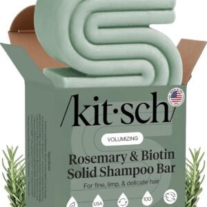Kitsch Rosemary & Biotin Shampoo Bar – For Hair Growth, Strengthening, Thickening & Volumizing Shampoo for Women and Men – Free of Parabens, Sulfates & Silicones – Made in USA, 3.5 oz