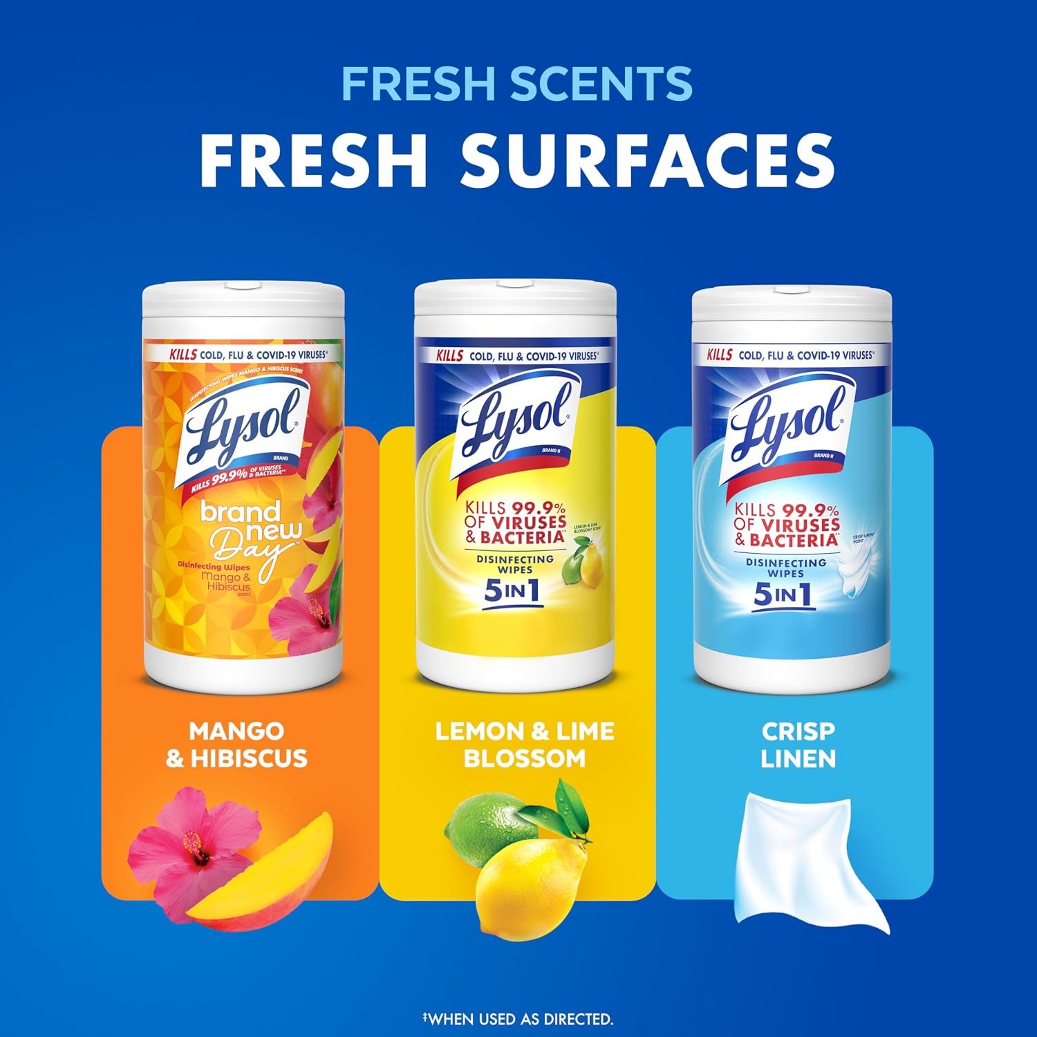 Lysol Disinfectant Wipes, Multi-Surface Antibacterial Cleaning Wipes, for Disinfecting and Cleaning, Lemon and Lime Blossom, 80 Count (Pack of 1) - Image 8
