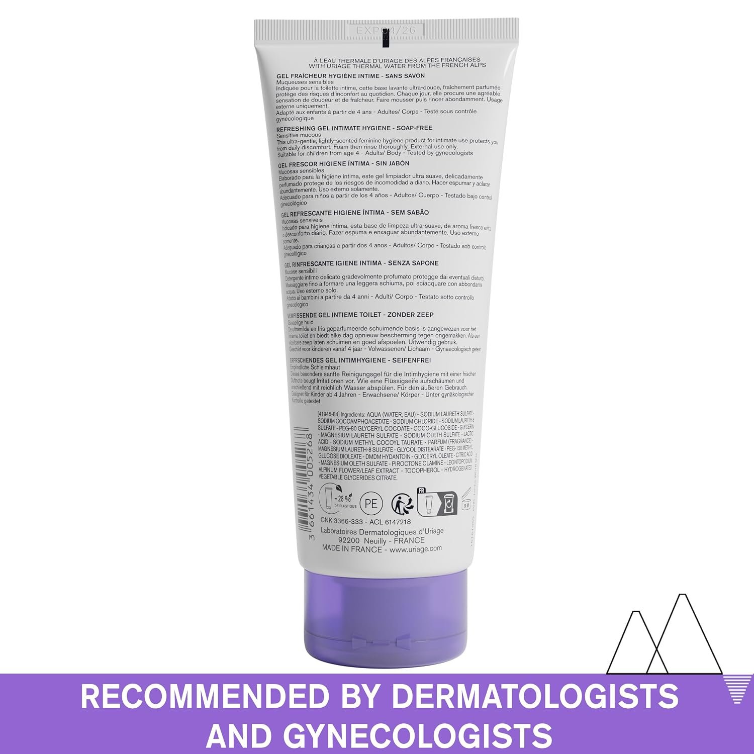 Uriage Gyn-Phy Intimate Wash Refreshing Gel Daily Hygiene For External Itimate Areas, Gently Cleanses & Respects Natural Balance, Foaming Gel, Floral Fragance, Tested Under Gynecological Control - Image 6