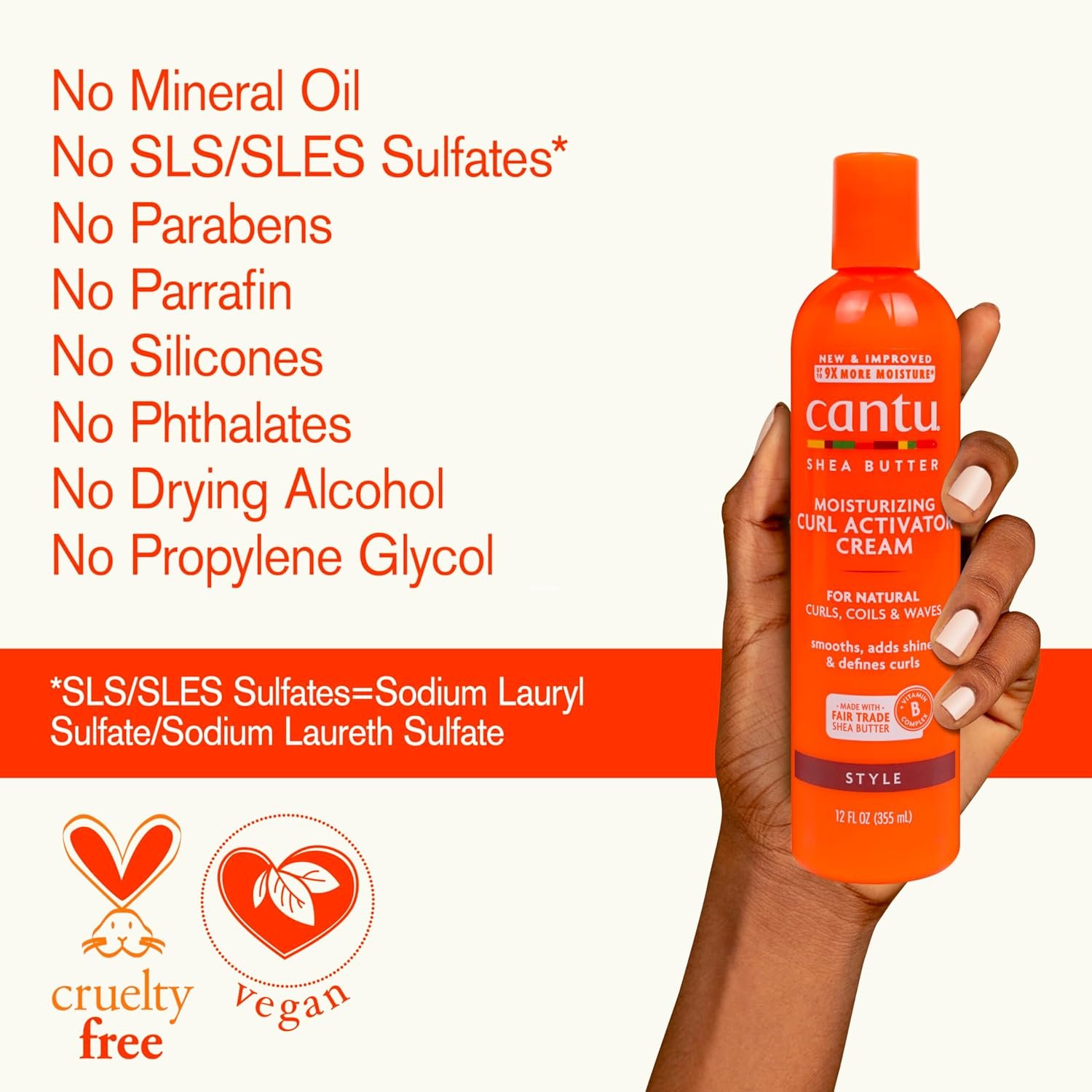 Cantu Moisturizing Curl Activator Cream for Natural Hair with Pure Shea Butter, 12 fl oz (Pack of 2) - Image 8