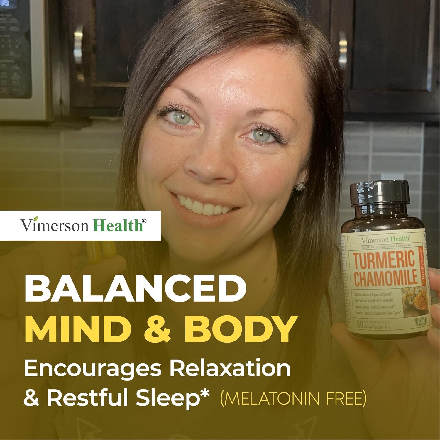Turmeric Supplement & Chamomile Capsules for Sleep - Organic Turmeric Sleep Supplement with Chamomile Flowers Extract (Manzanilla) - Relaxation & Stress Support - Joint & Digestive Health. 60 Capsules - Image 7