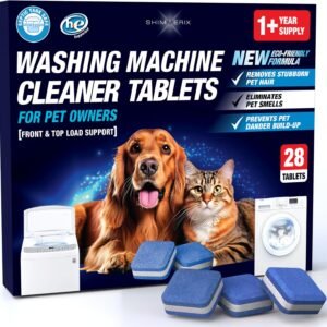 Washing Machine Cleaner Pro Tablets for Pet Owners – 28 Pack, Front & Top Load Washer Deep Cleaning, Septic Tank Safe, HE Support, Remove Stubborn Pet Hair, Eliminates Smells, Prevents Dander Build-up
