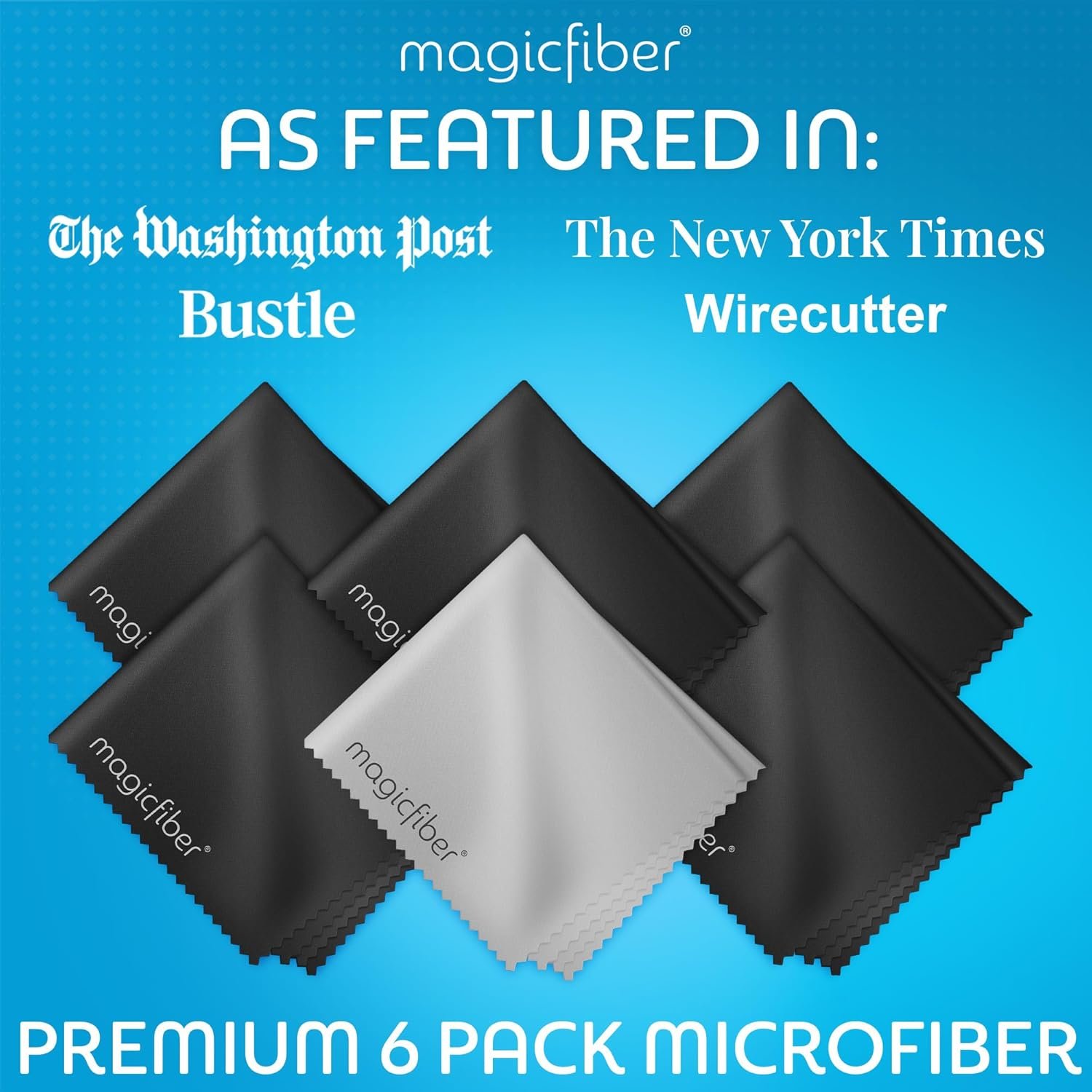 MagicFiber Microfiber Cleaning Cloth, 6 Pack - Premium Cloth for Glasses, Lens, Screens & More - Image 3