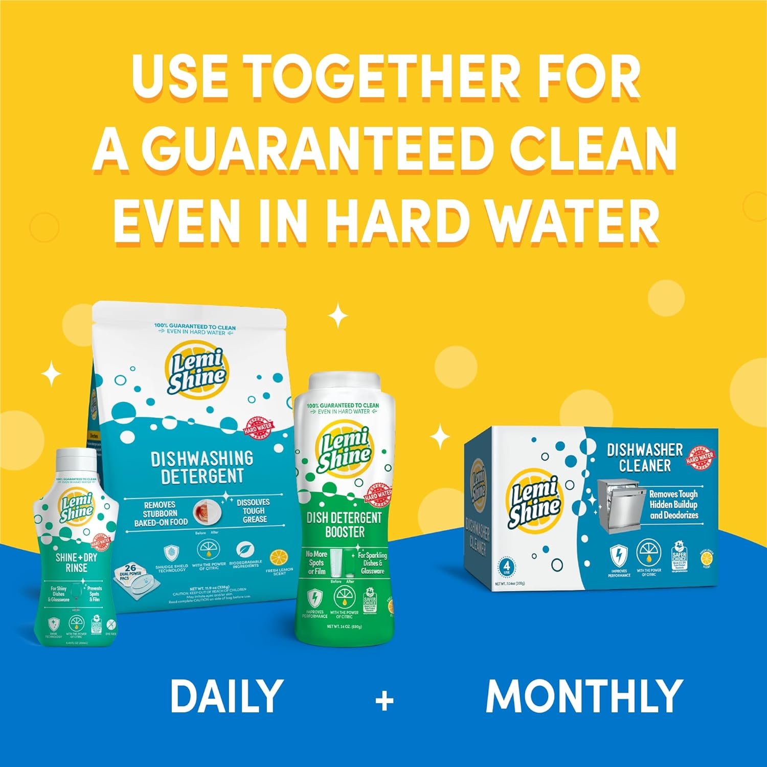 Lemi Shine Natural Dish Detergent Booster - Hard Water Stain Remover - Multi-Use Citric Acid Cleaner - 24 oz (2 Pack) - Image 6