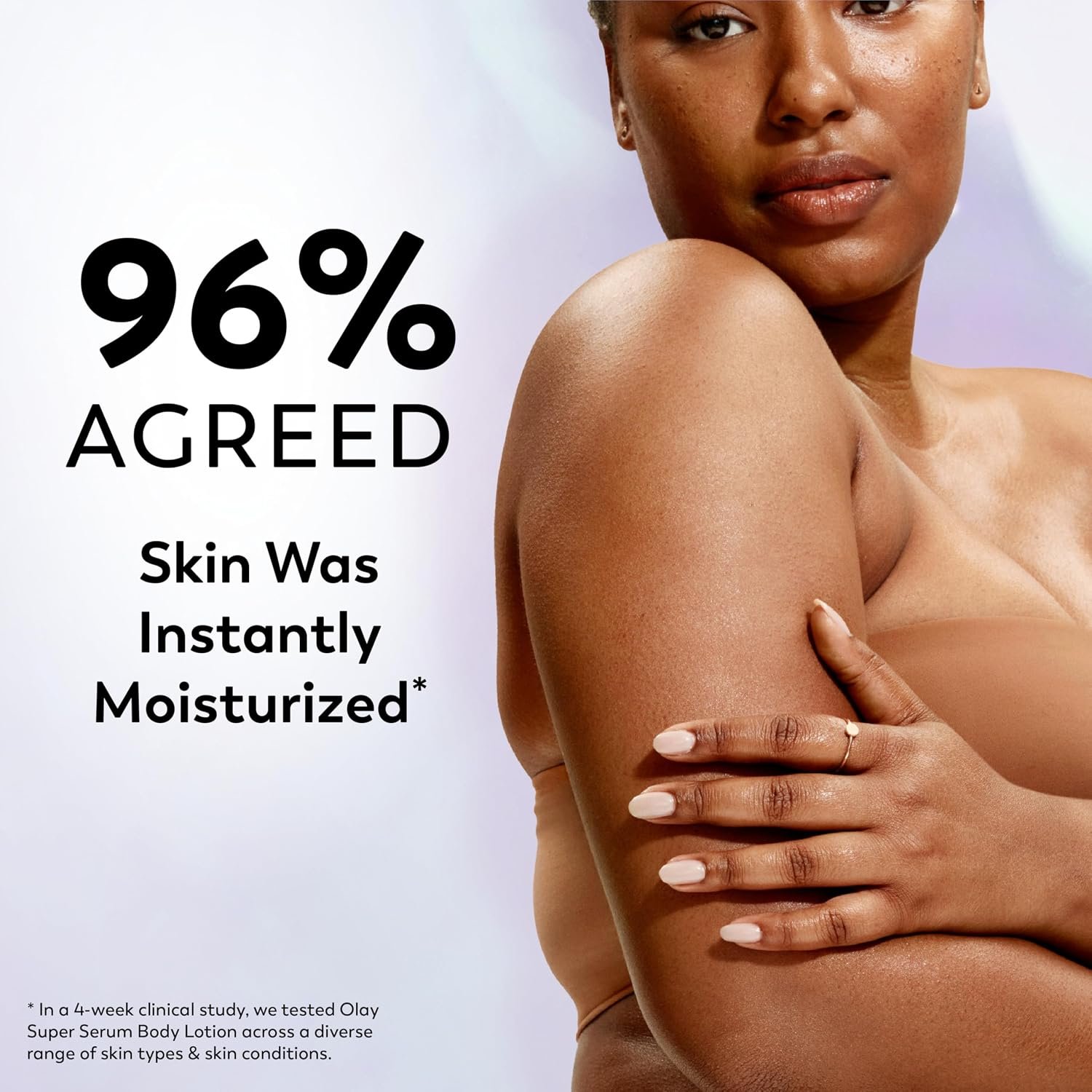 Olay Super Serum Hand & Body Lotion for Dry Skin, 24hr Long Lasting Hydration, 5+ Ingredient Complex for Bright Even Firm Luminous Skin, Sweet Vanilla & Soft Wood Scent, 18.5 fl oz - Image 4