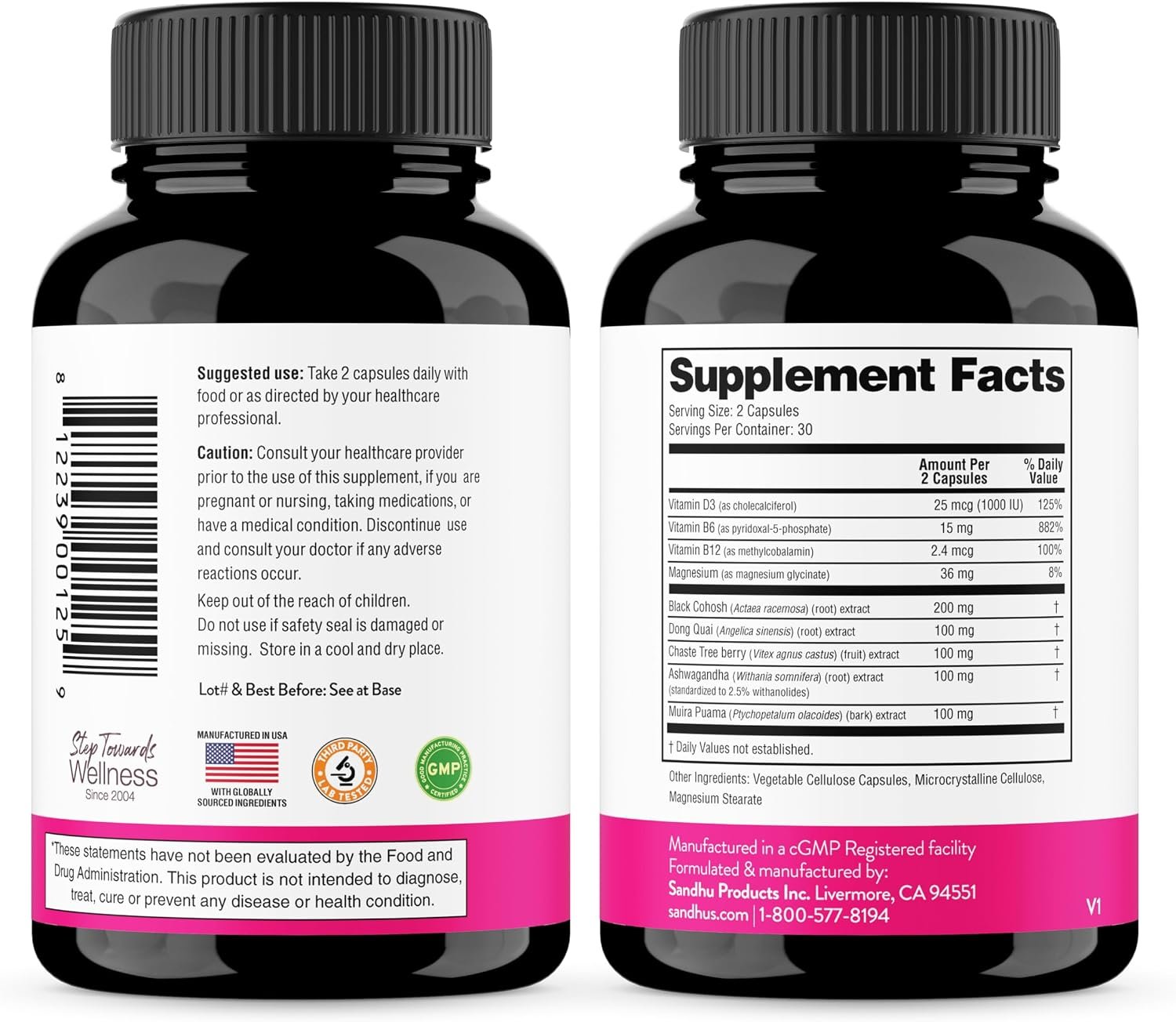 Complete Menopause Support Supplement For Women | With Ashwagandha, Black Cohosh, Dong Quai & Muira Puama | Helps Easing Hot Flashes Night Sweats Mood Swings Hormone Balance & Harmony | 120 Capsules - Image 9