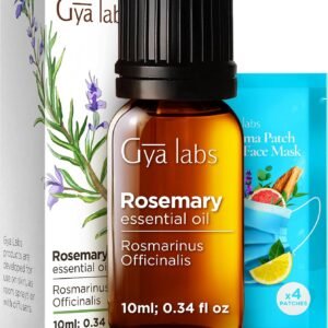 100% Pure Rosemary Essential Oil – 0.34 Fl Oz – Rosemary Oil for Hair, Skin, Diffuser, Aromatherapy & DIY Candle Making Scent