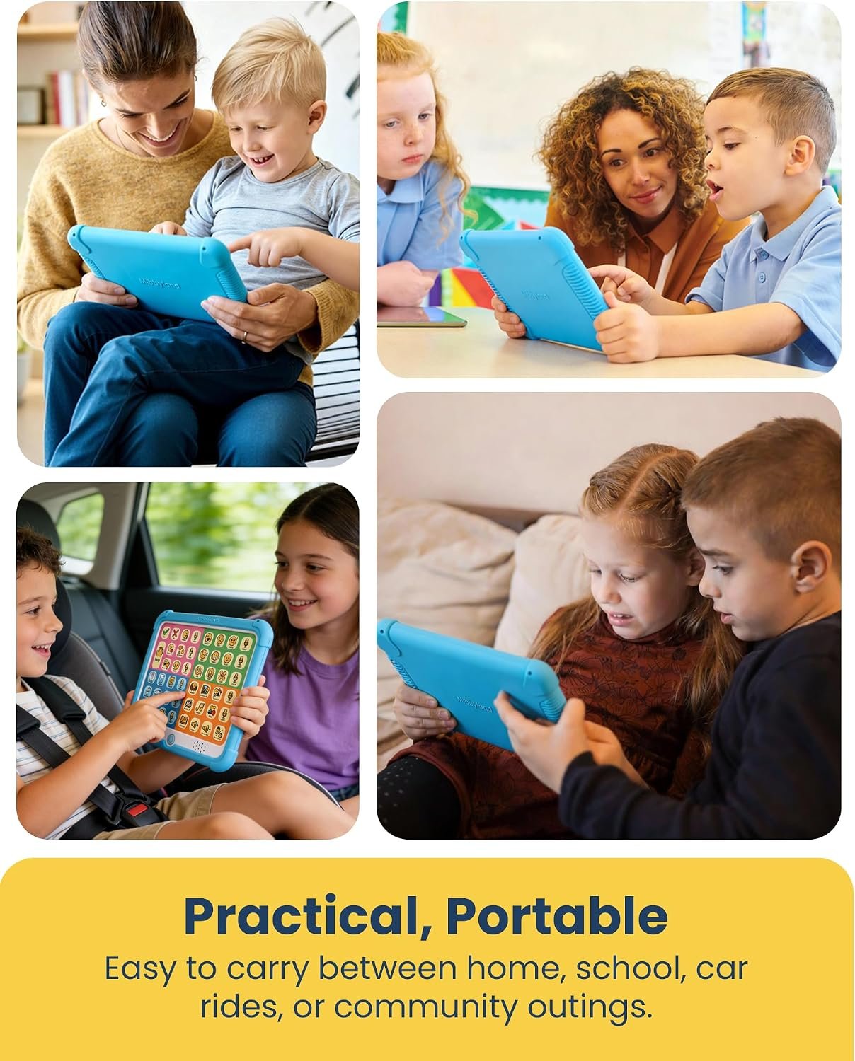 MibbyTalk AAC Device for Autism & Nonverbal Kids and Adults, Communication Tool for Home & School Use and Speech Therapy – 32 Preset Buttons, 11 Recordable Buttons with Stickers, Silicone Case, Blue - Image 8