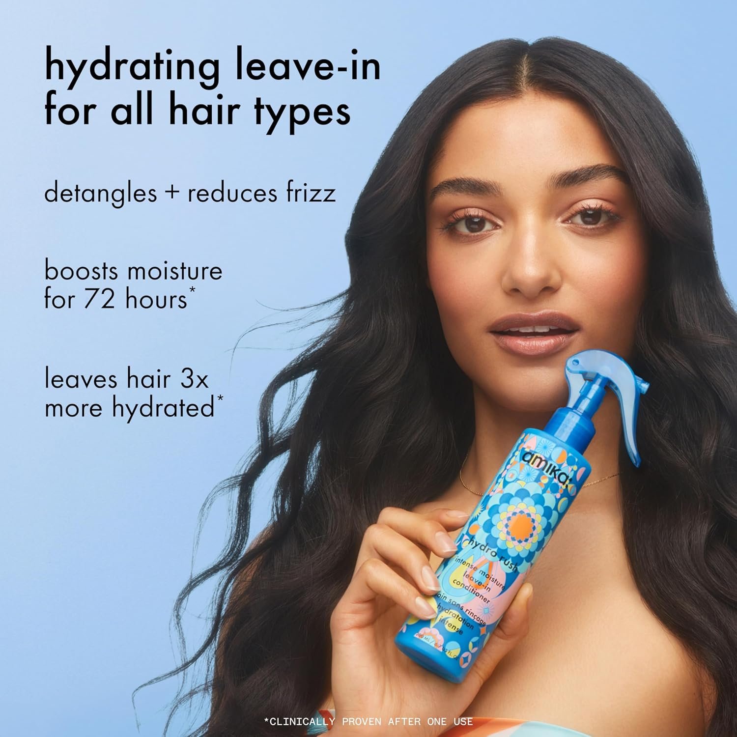 amika Hydro Rush Intense Moisture Leave-In Conditioner with Hyaluronic Acid - Image 2
