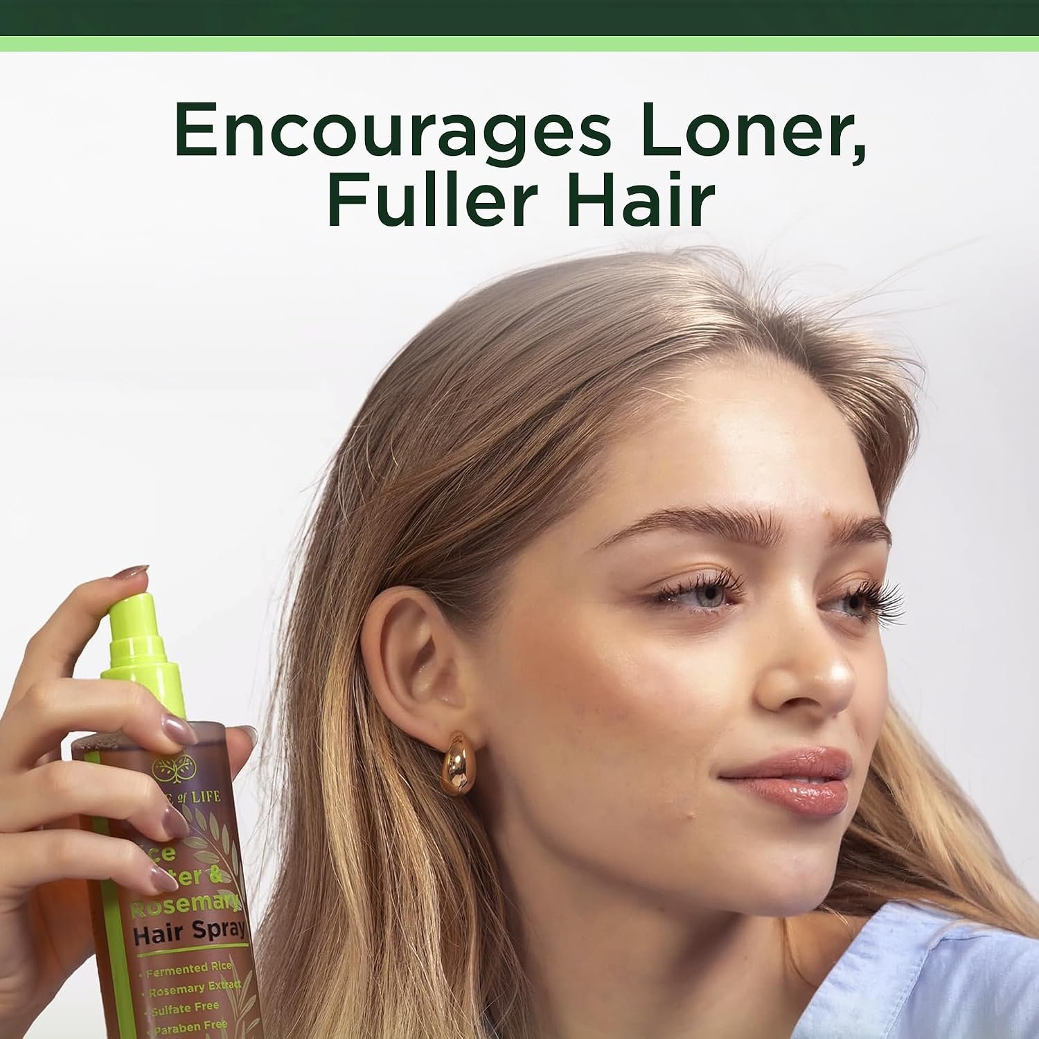 Rice Water Hair Spray Rosemary Water Spray for Hair Growth (8.8 fl oz) - Hair Thickening Fermented Rice, Caffeine, Rosemary Extract, Biotin, Keratin and Castor Oil Scalp Care - Image 5