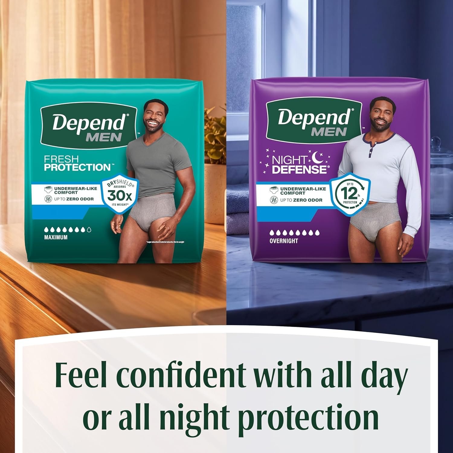 Depend Night Defense Adult Diapers, Incontinence Underwear for Men, Disposable, Overnight, Large, Grey, 56 Count (4 Packs of 14), Packaging May Vary - Image 10