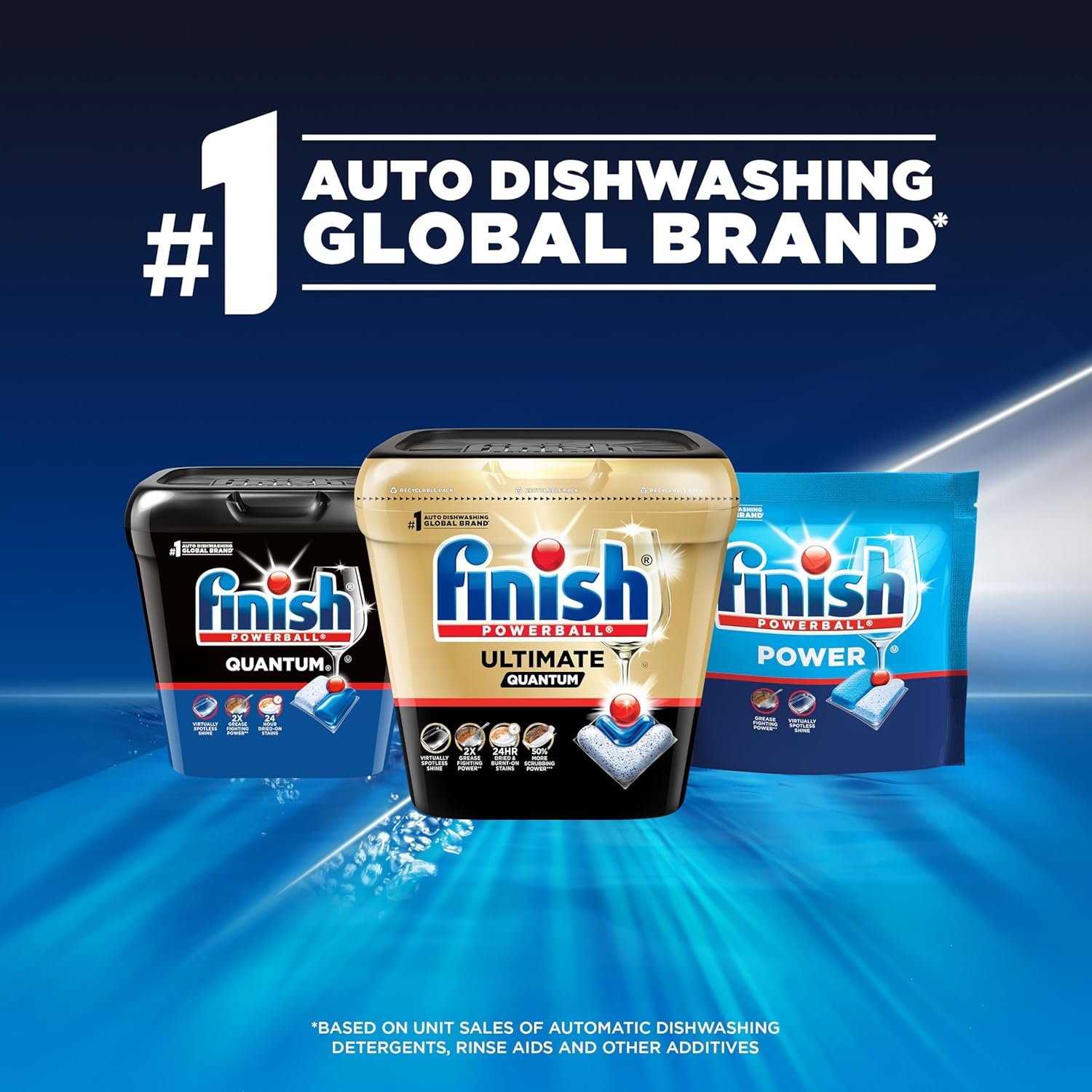 Finish Quantum Infinity Shine Dishwasher Pods, No Pre-Rinse Dishwasher Detergent Soap Removes 24HR Dried-On Stain and Grease, Leaving a Virtually Spotless Shine, 70 Count - Image 7