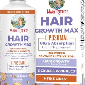 MaryRuth’s Hair Growth Max Liposomal for Women | Lustriva® + Biotin 10000mcg + Pumpkin Seed Oil | Thicker Hair | Hair Care | Wrinkles, Fine Lines, Skin Care | Ages 18+ | CLP Certified | 15.22 Fl Oz