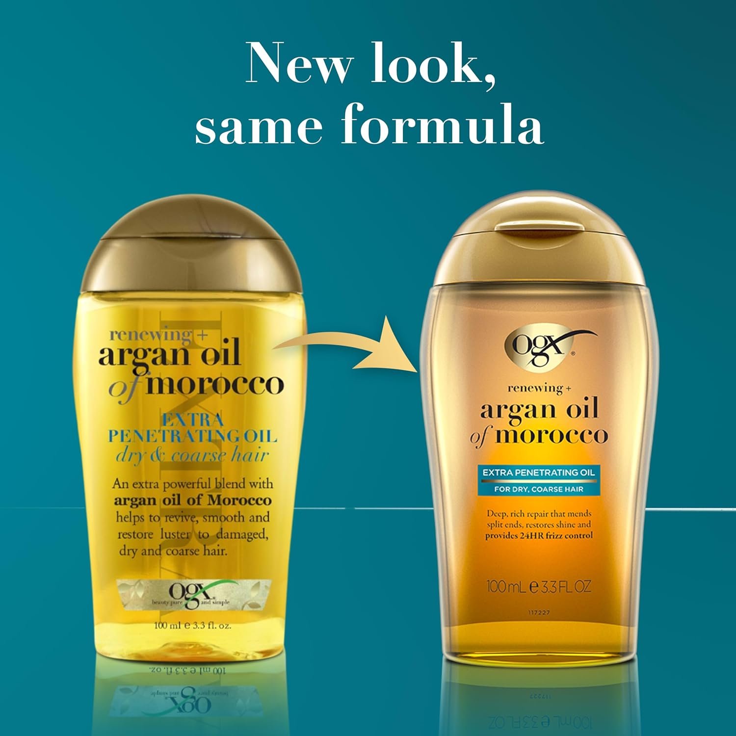 OGX Renewing + Argan Oil of Morocco Hair Oil, Extra Strength Penetrating Serum Treatment for Dry, Damaged, Frizzy, Curly & Coarse Hair, Cold-Pressed Argan Oil, Shine, 3.3 Fl Oz - Image 4