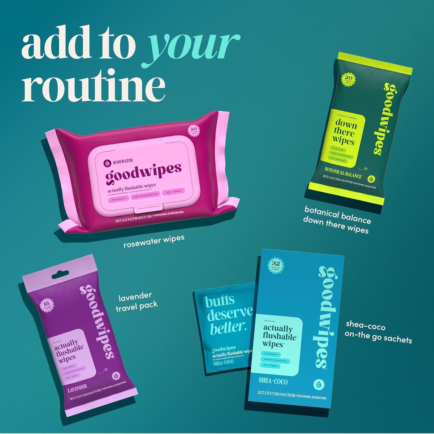 goodwipes Flushable Wipes for Women - Shea-Coco Individually Wrapped Travel Butt Wipes To Go, Mini Purse & Festival Essentials for Adults, pH Balanced for Feminine Hygiene, 32 Count (1 Pack) - Image 7