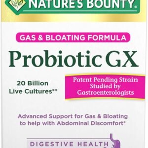 Nature’s Bounty Probiotic GX, Helps with Occasional Gas and Bloating, Dietary Supplement, Digestive Health, 25 Capsules
