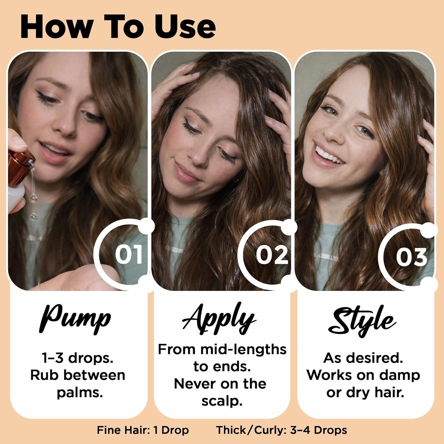 HerStyler Hair Repair Serum - Argan Oil Hair Serum for Frizzy and Damaged Hair - For Frizz, Styling and Shine - Lightweight - Hydrating - Fast Absorbing - For Thicker, Fuller Hair - 2 Fl Oz - 1 Pack - Image 7