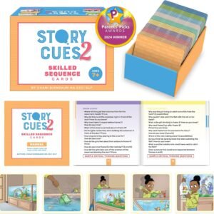 SKILLEASE Story Cues 2 Skilled Sequencing Cards, Speech Therapy Materials, Social Skills Game, English Language Learners Games, Storytelling Cards, Sentence Building and Picture Cards