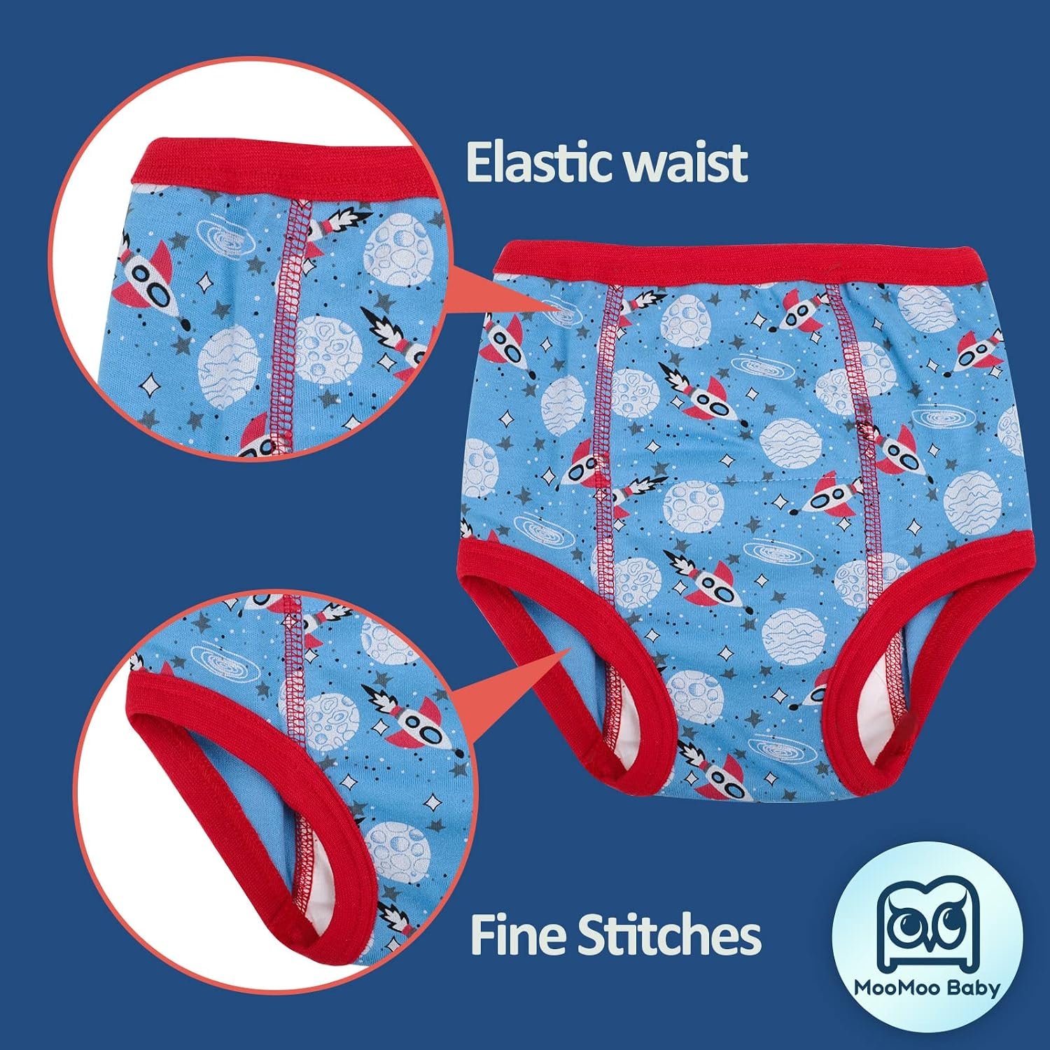 MooMoo Baby 8 Packs Potty Training Pants Cotton Absorbent Training Underwear for Toddler Boy and Girls 2T-9T - Image 5