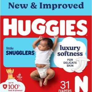 Huggies Size Newborn Diapers, Little Snugglers Baby Diapers, Size Newborn (up to 10 lbs), 31 Count, Packaging May Vary