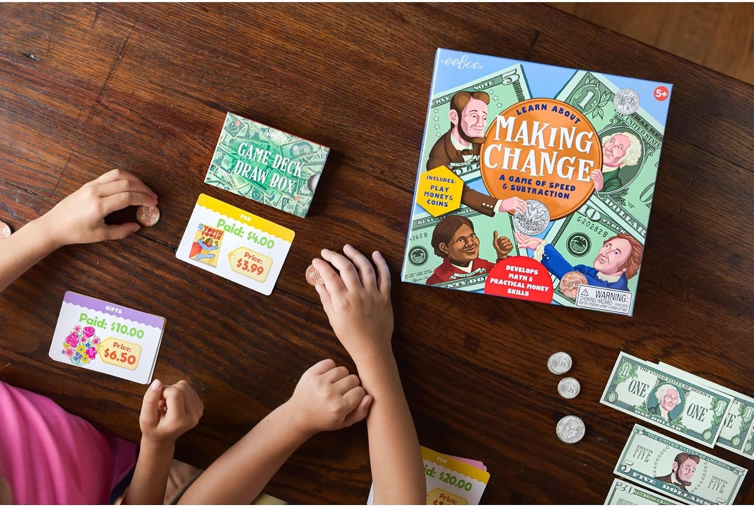 eeBoo: Making Change Game, 50 Item Cards with Play Money, Develop Math and Practical Money Skills, Perfect for Ages 5 and up - Image 7