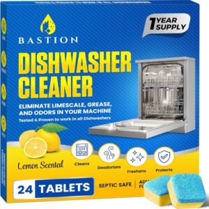 Dishwasher Cleaner Tablets – 24 Tablets (1-Year Supply) Lemon-Scented, Heavy Duty Cleaning Descaler Pods for Dish Washer, Deep Cleans & Maintains Your Dishwashing Machine for Optimal Performance