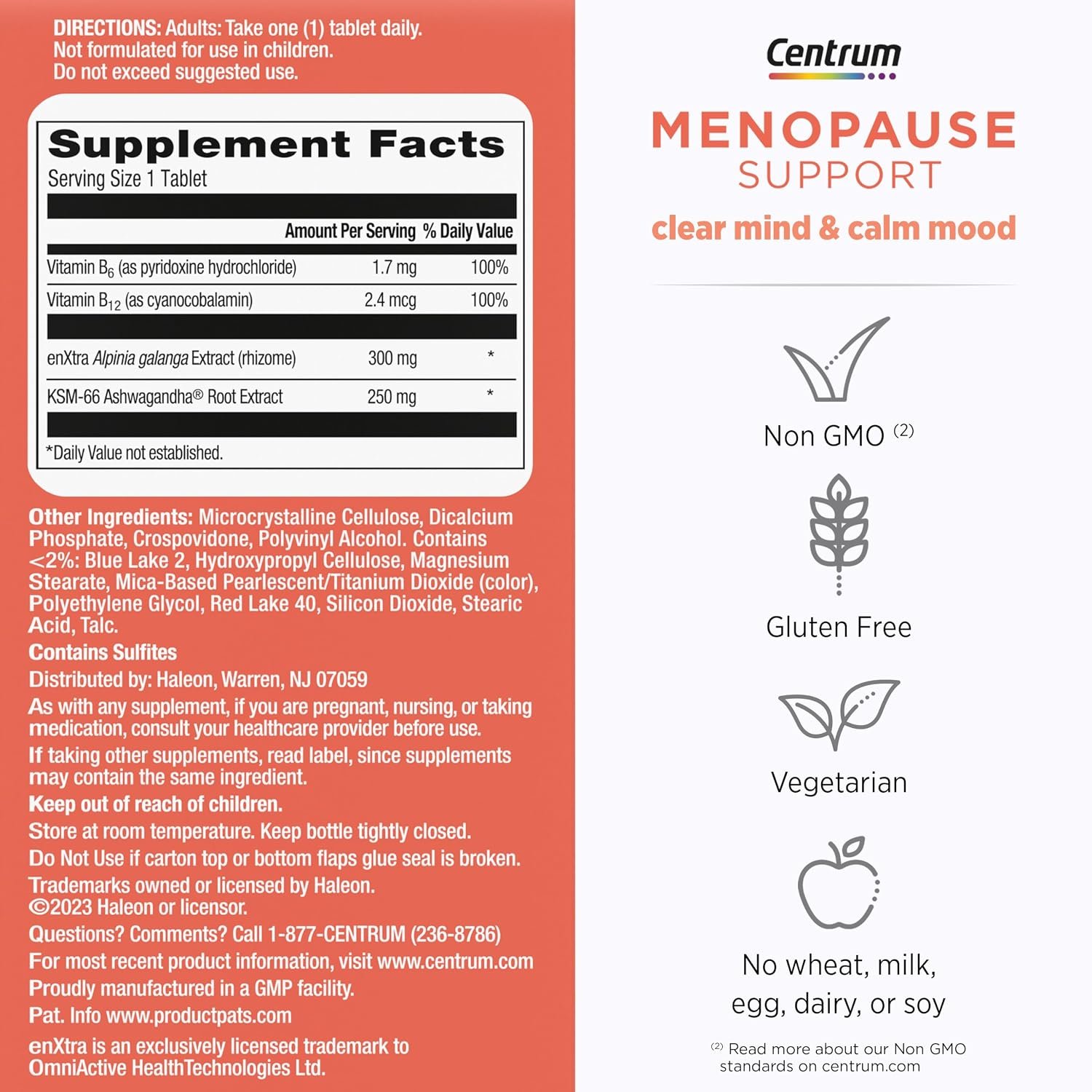 Centrum Clear Mind and Calm Mood Menopause Support Tablets, with Clinically Studied enXtra, 30 Count - Image 9