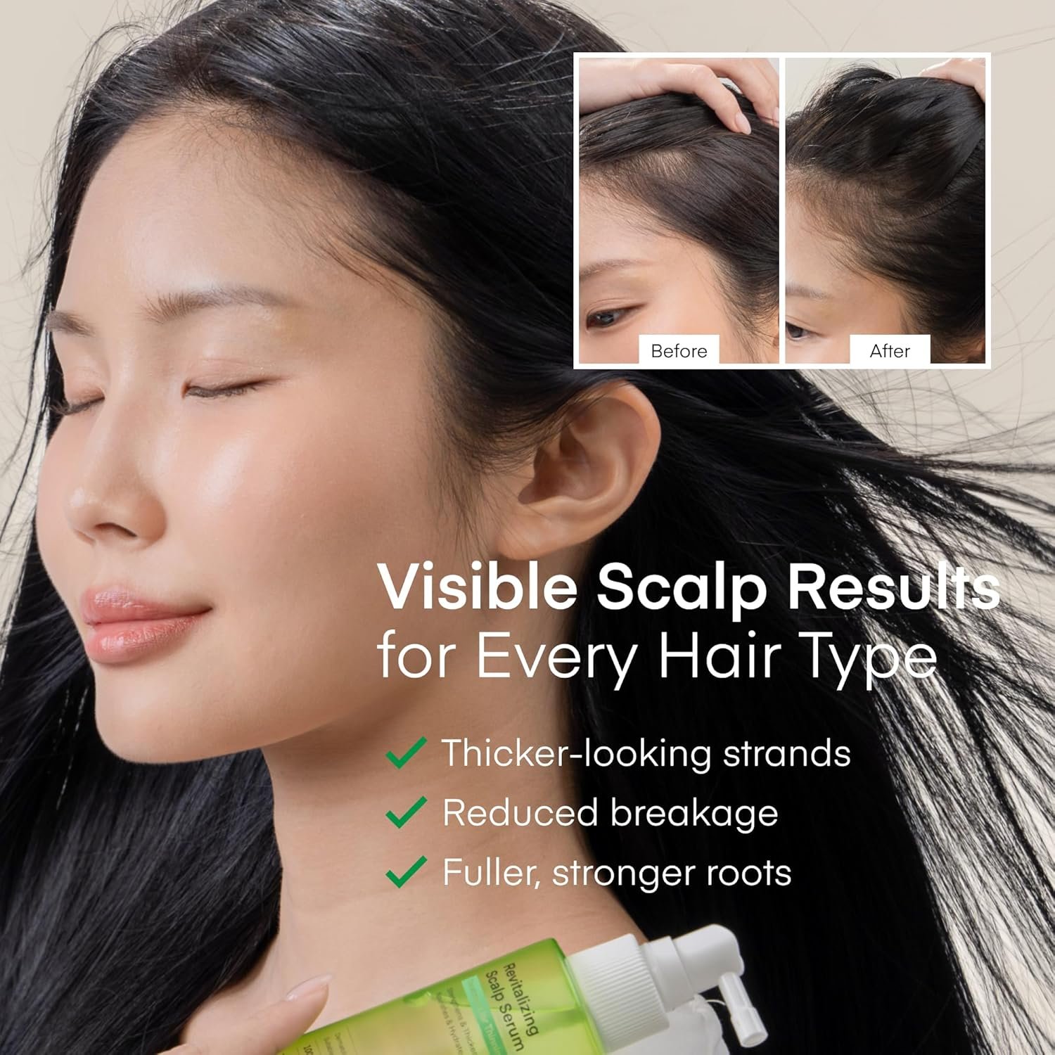 Scalp Serum for Hair Growth Spray – Korean Vegan Treatment for Hair Loss, Thinning & Itchy Scalp, Non-Greasy, Lightweight Formula to Exfoliate Dandruff & Strengthen Roots – For Men & Women (100 mL) - Image 6