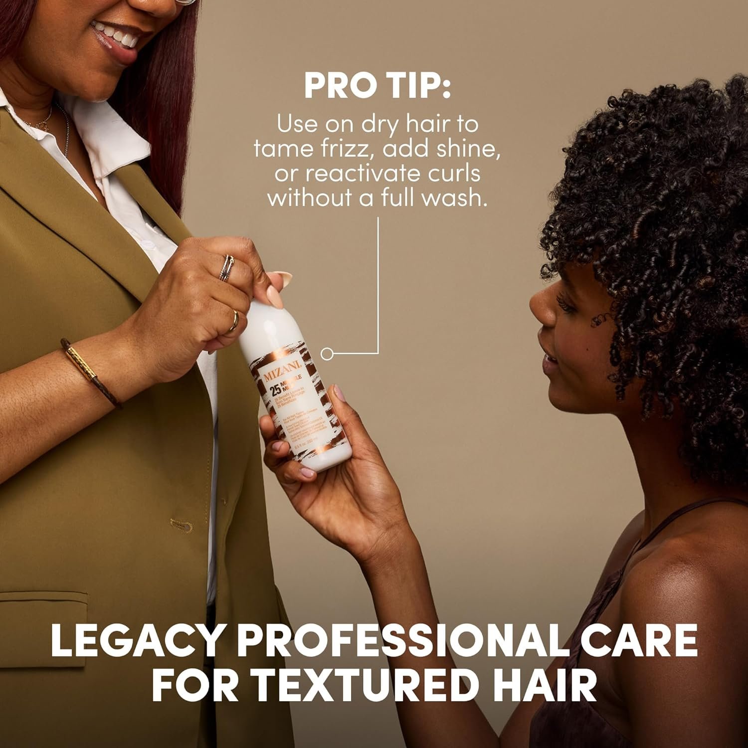 Mizani 25 Benefit Miracle Milk - Leave in Conditioner for Curly Hair, With Coconut Oil, Curl Detangler Spray, Anti Frizz Heat Protectant, No Drying Alcohols, Paraben-Free - Image 7