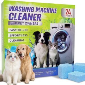Ultra-Powerful Washing Machine Cleaner Tablets-24 Packs, Deep Cleaning Tablets for Front Loader,Top Load & HE Washers,Formulated for Pet Owners,1 Year Supply