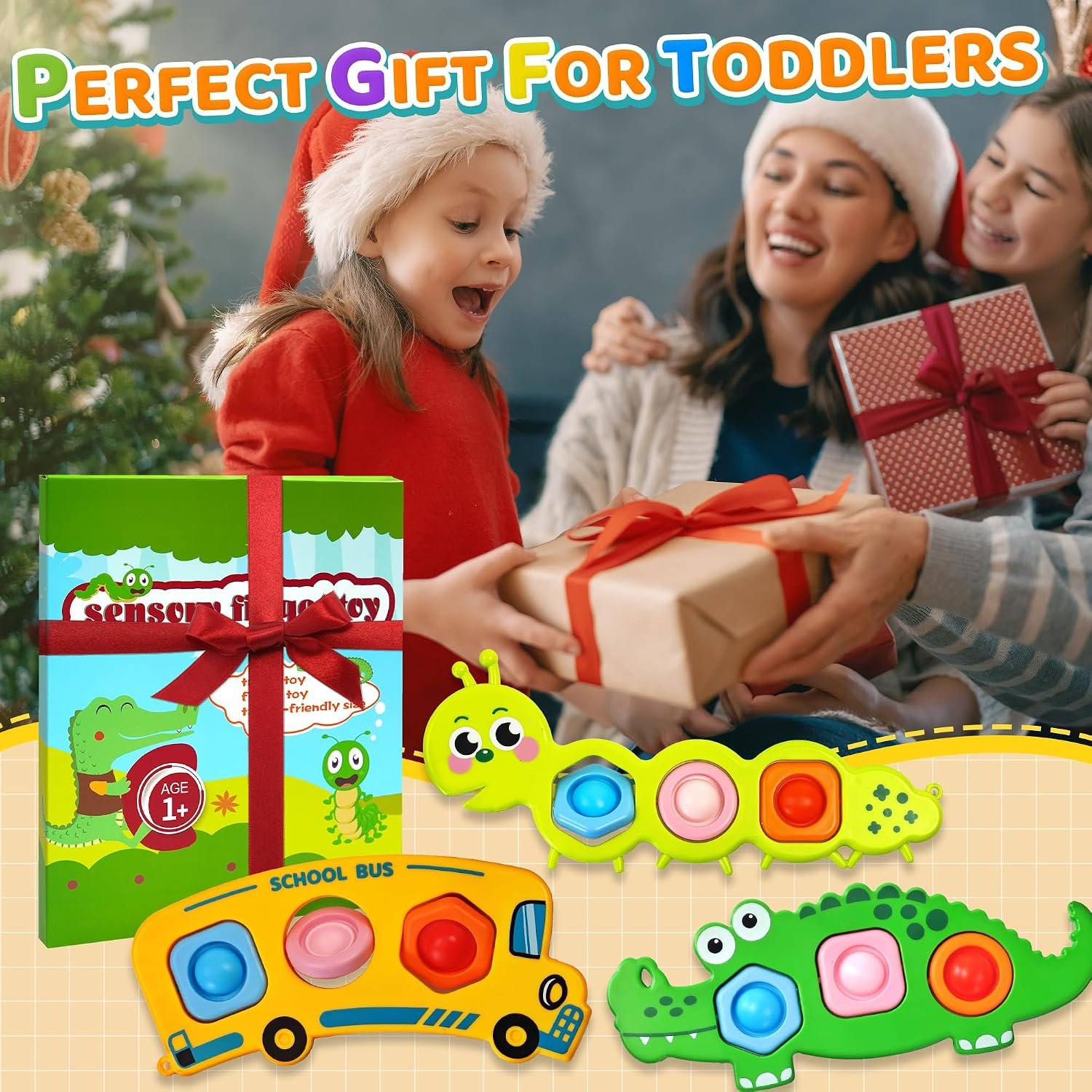 3PC Fidget Popper Sensory Toys Airplane Travel Activities for Toddlers Goodie Bags Pop It Fidget Toys for 12+ Month Babies 1 2 3 Year Old Girls Boys Valentine Gift Easter Basket Stuffer Gift - Image 6