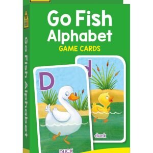 School Zone Go Fish Alphabet Game Cards: 56 ABC Flash Cards for Preschool & Kindergarten, Upper & Lowercase Letters, Phonics, Word-Picture Recognition, Parent & Baby Animals, Ages 4+