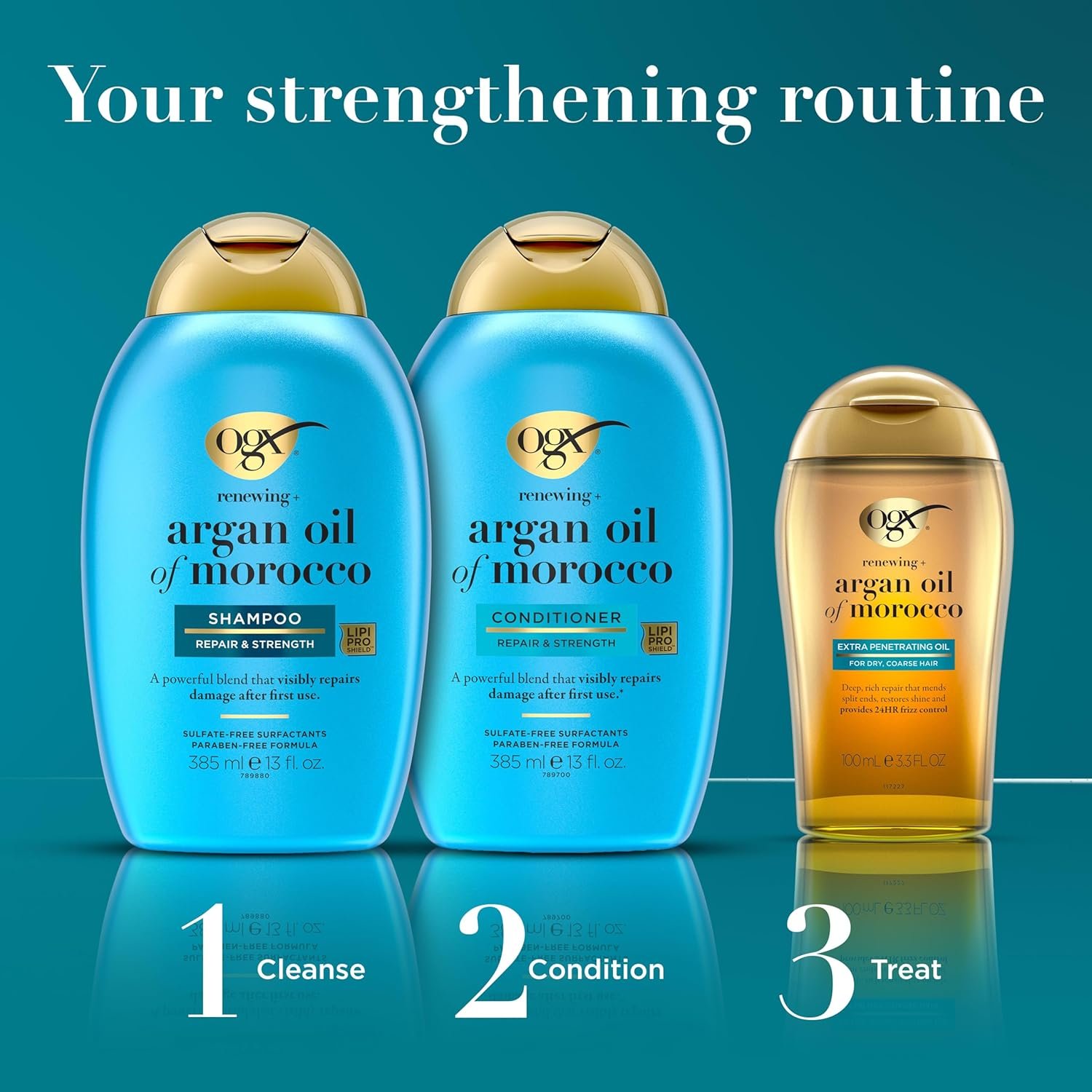 OGX Renewing + Argan Oil of Morocco Hair Oil, Extra Strength Penetrating Serum Treatment for Dry, Damaged, Frizzy, Curly & Coarse Hair, Cold-Pressed Argan Oil, Shine, 3.3 Fl Oz - Image 6