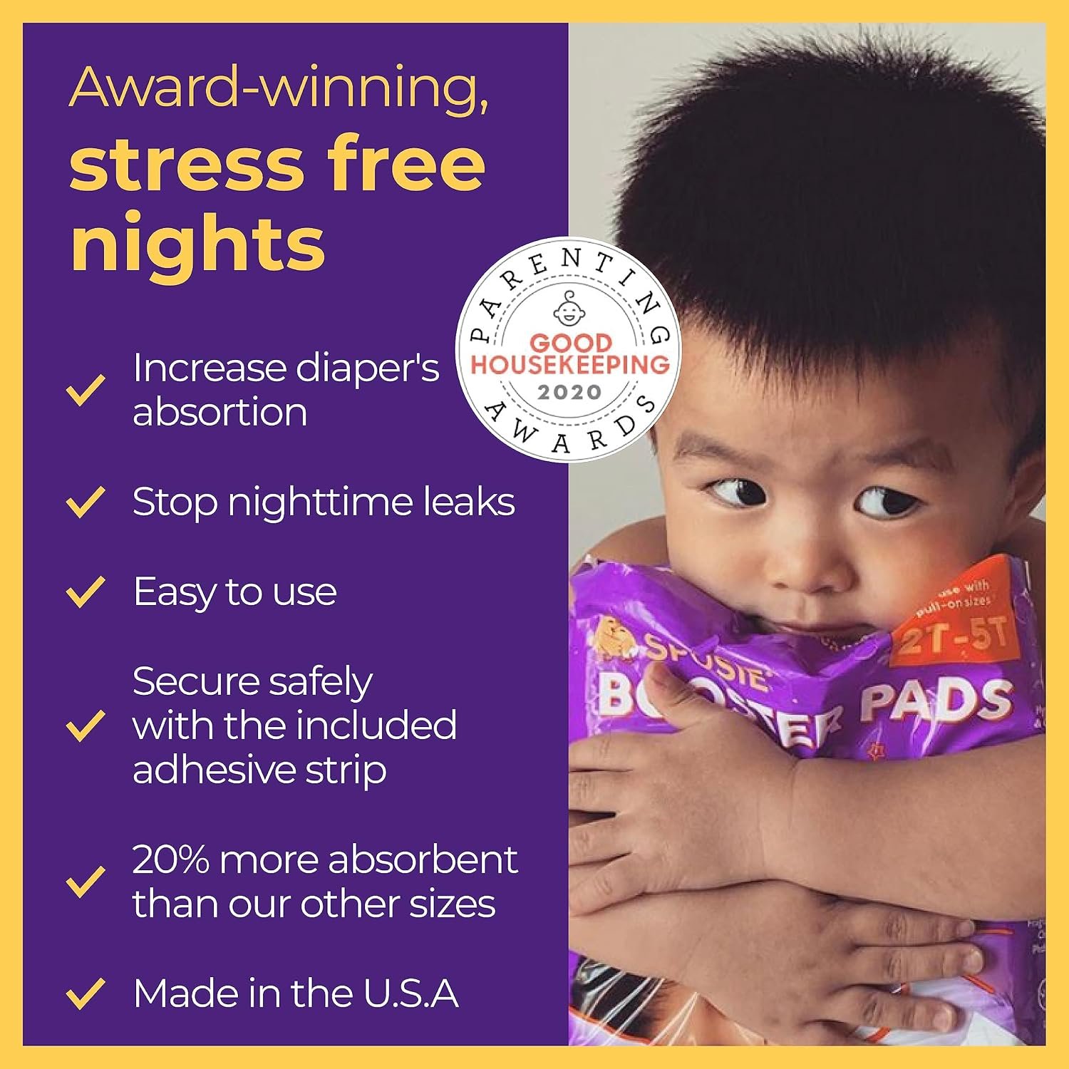 Sposie Diaper Booster Pads | Stop Leaks in Baby Overnight, Nighttime Diapers | Disposable Toddler Training Underwear Girls & Boys | Adhesive Diaper Pad | 84 Count (Pack of 1) - Image 4