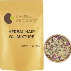 CARMEL ORGANICS Herbal Hair Oil Mix | 21 Herbs for Hair Growth | DIY Oil Infusion | Contains Bhringraj, Fenugreek, Rosemary, Hibiscus and More, No Added Preservatives & Additives, Non GMO