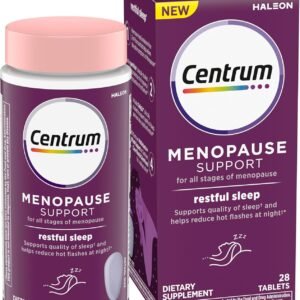 Centrum Restful Sleep Menopause Support Tablets, Supplement with Clinically Studied DailyZz and geniVida, 28 Count
