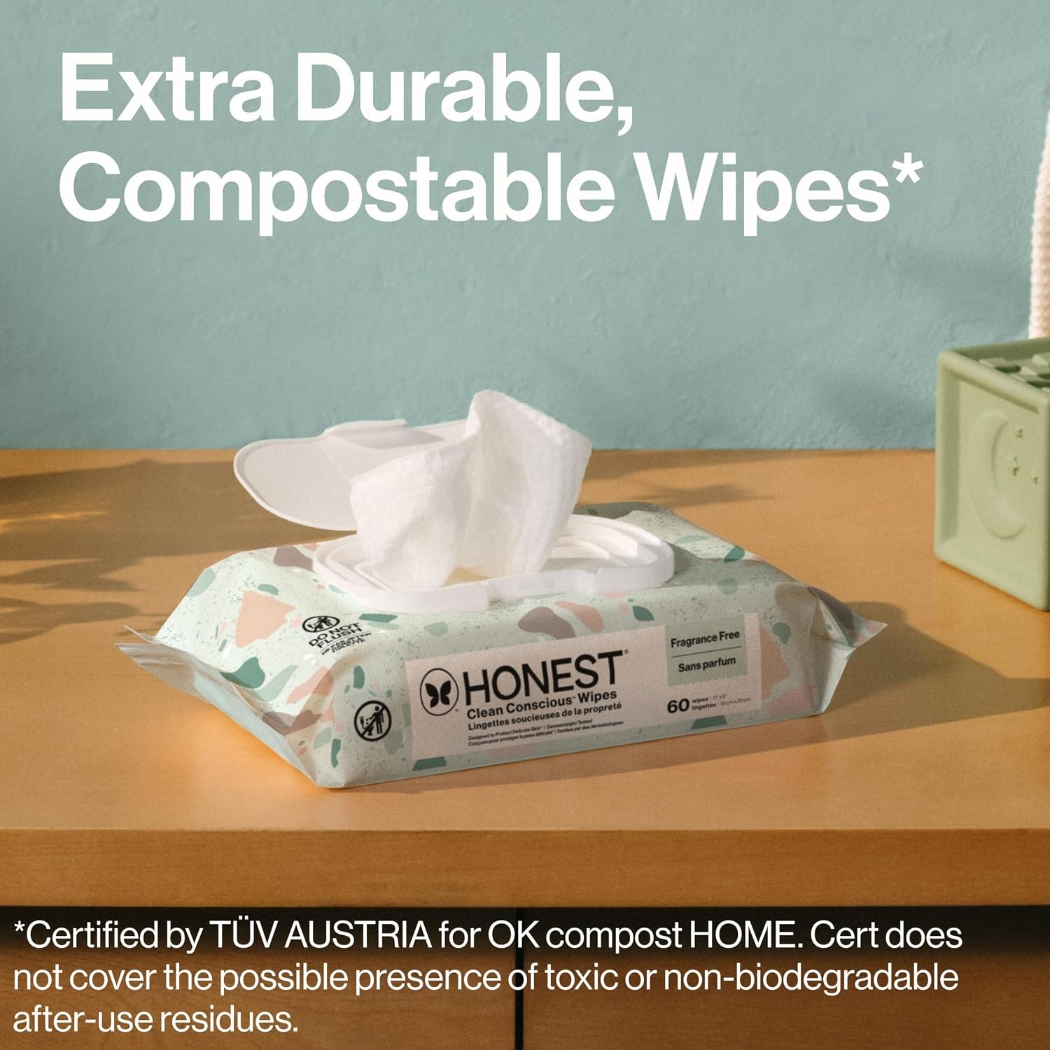 The Honest Company Hypoallergenic Multi-Use Baby Wipes for Sensitive Skin, Geo Mood, 60 Count - Image 4