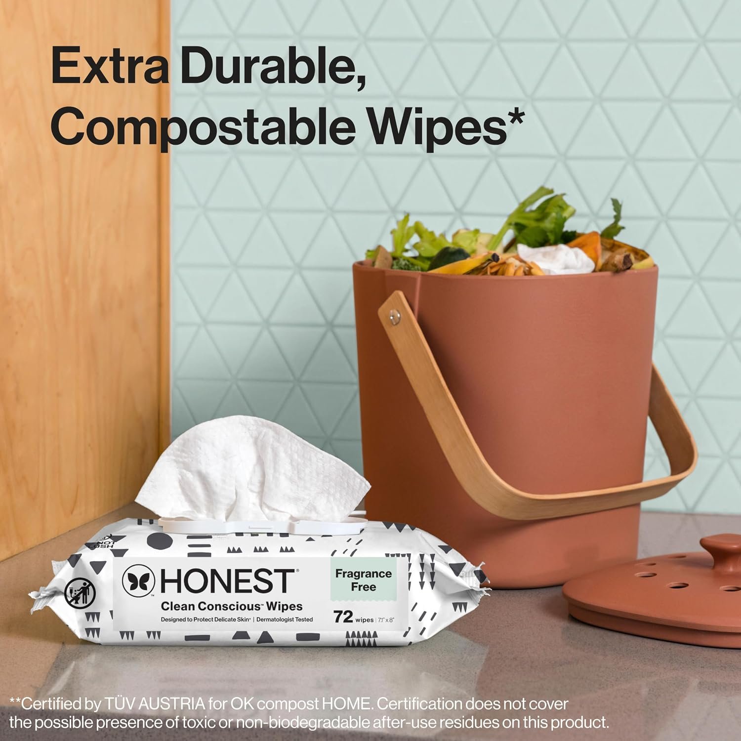 The Honest Company Baby Wipes for Sensitive Skin, Hypoallergenic, Fragrance-Free, Multi-Use, Pattern Play Design, 720 Count (10 Packs of 72) - Image 5