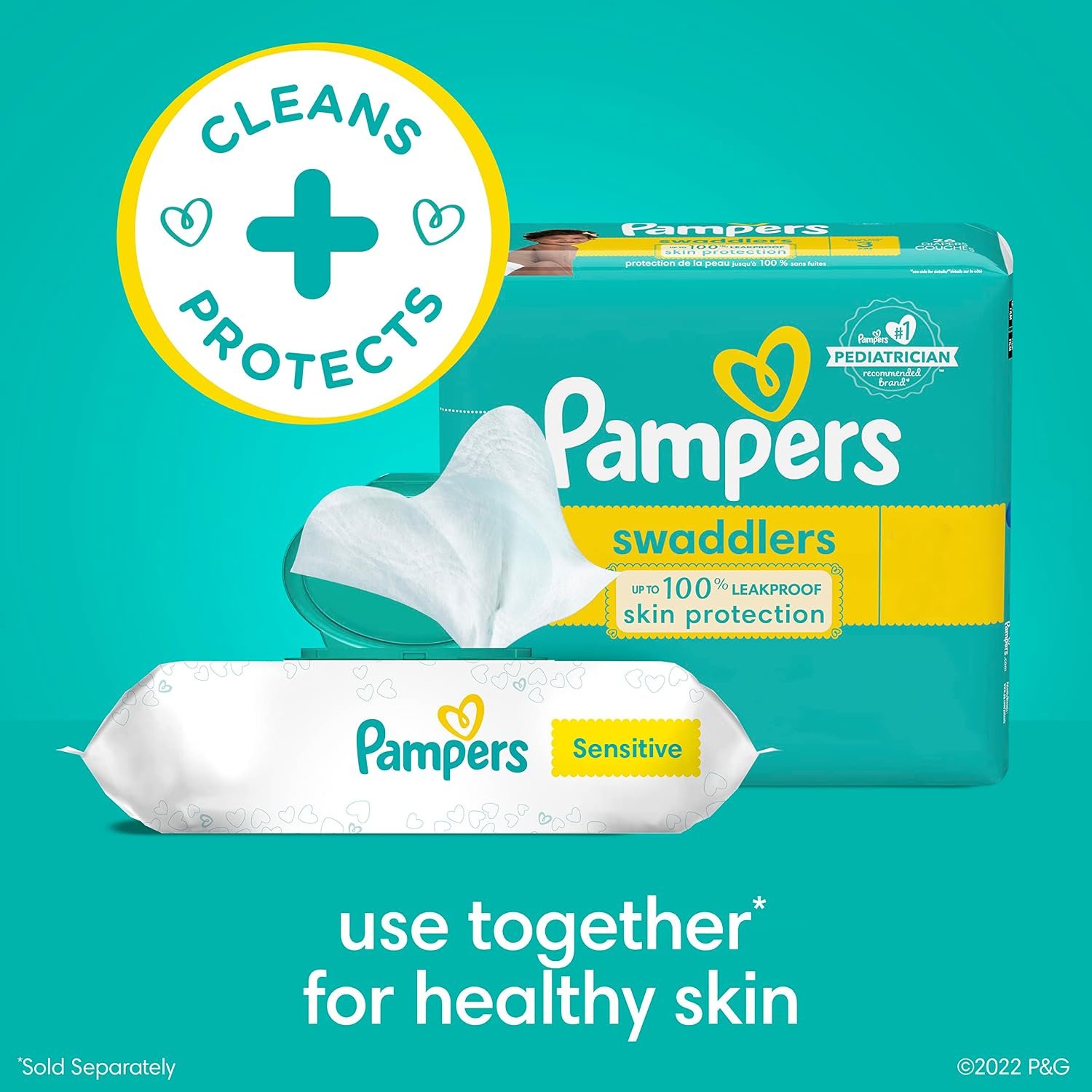 Pampers Baby Wipes Sensitive Perfume Free 7X Refill Packs (Tub Not Included) 448 Count - Image 6