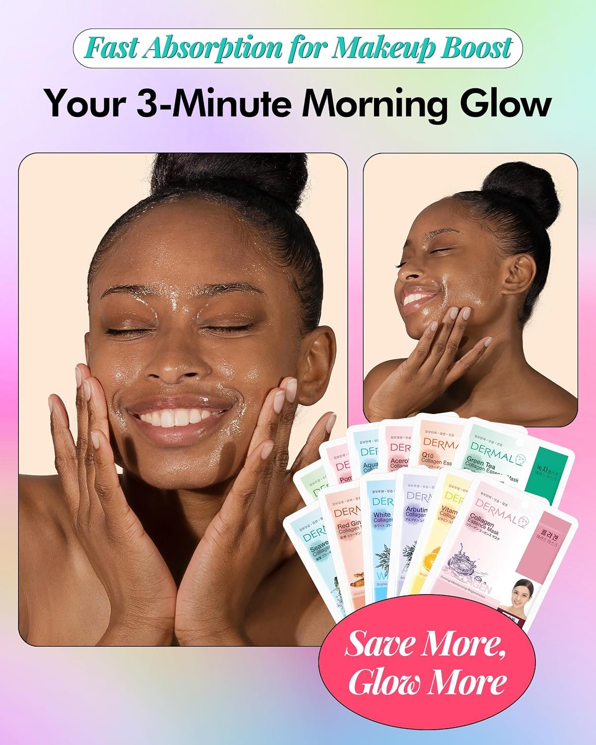DERMAL 24 Combo Pack Made in Korea Facial Mask – 20+ Years of K-Beauty Experience, Premium Quality Korean Sheet Masks for Daily Skincare Routine - Image 3