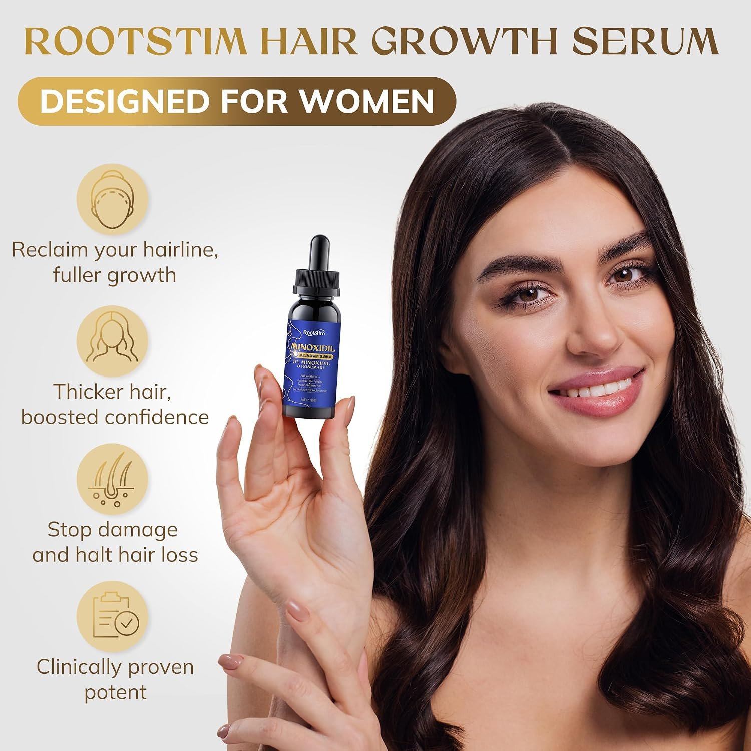 5% Minoxidil Hair Growth Serum for Men Women, with Rosemary &Biotin, Hair Loss Treatment Extract Support Thicker Fuller Healthier Hair Texture - 2 Fl Oz - Image 7
